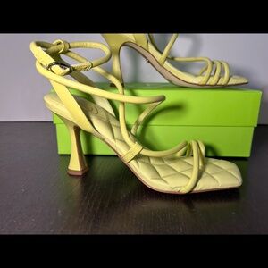 Sam Edelman Maven Strappy Leather Padded Heels Shoes Kiwi Green Womans 10M